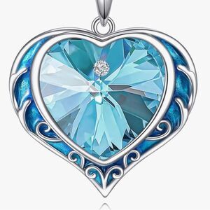 NEW Love Heart Pendant Austrian Crystals 925 Sterling Silver Heart Necklaces